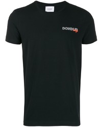 T-shirt à col rond imprimé noir Dondup