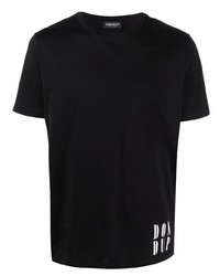 T-shirt à col rond imprimé noir Dondup