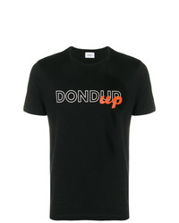 T-shirt à col rond imprimé noir Dondup