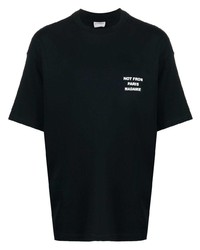 T-shirt à col rond imprimé noir Drôle De Monsieur