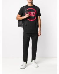 T-shirt à col rond imprimé noir DSQUARED2