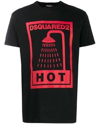 T-shirt à col rond imprimé noir DSQUARED2