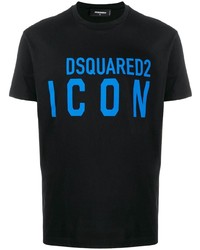 T-shirt à col rond imprimé noir DSQUARED2