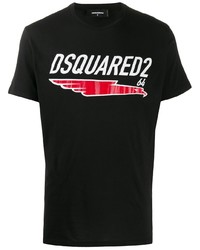 T-shirt à col rond imprimé noir DSQUARED2