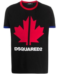 T-shirt à col rond imprimé noir DSQUARED2