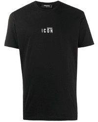 T-shirt à col rond imprimé noir DSQUARED2