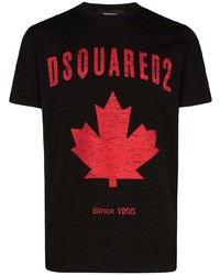 T-shirt à col rond imprimé noir DSQUARED2