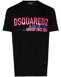 T-shirt à col rond imprimé noir DSQUARED2