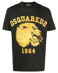 T-shirt à col rond imprimé noir DSQUARED2