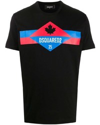 T-shirt à col rond imprimé noir DSQUARED2