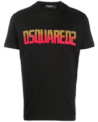 T-shirt à col rond imprimé noir DSQUARED2