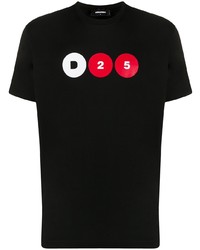 T-shirt à col rond imprimé noir DSQUARED2