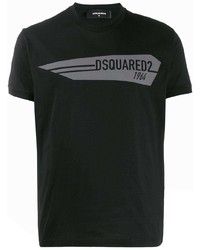 T-shirt à col rond imprimé noir DSQUARED2