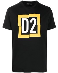 T-shirt à col rond imprimé noir DSQUARED2