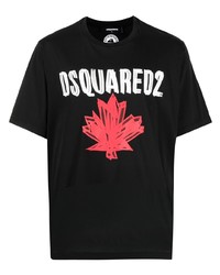 T-shirt à col rond imprimé noir DSQUARED2