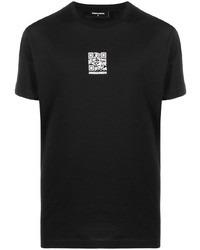 T-shirt à col rond imprimé noir DSQUARED2