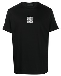 T-shirt à col rond imprimé noir DSQUARED2