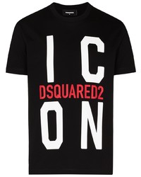 T-shirt à col rond imprimé noir DSQUARED2