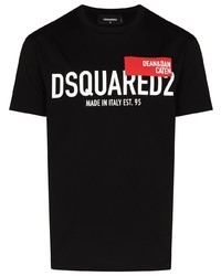 T-shirt à col rond imprimé noir DSQUARED2