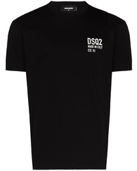 T-shirt à col rond imprimé noir DSQUARED2