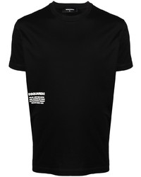 T-shirt à col rond imprimé noir DSQUARED2