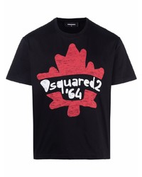 T-shirt à col rond imprimé noir DSQUARED2