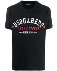 T-shirt à col rond imprimé noir DSQUARED2