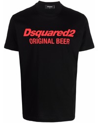 T-shirt à col rond imprimé noir DSQUARED2