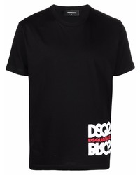 T-shirt à col rond imprimé noir DSQUARED2