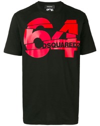 T-shirt à col rond imprimé noir DSQUARED2