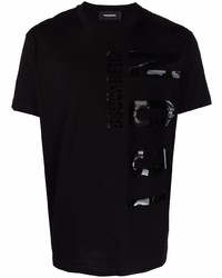 T-shirt à col rond imprimé noir DSQUARED2