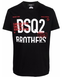 T-shirt à col rond imprimé noir DSQUARED2