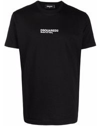 T-shirt à col rond imprimé noir DSQUARED2