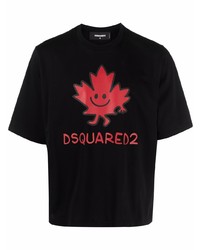 T-shirt à col rond imprimé noir DSQUARED2