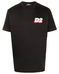 T-shirt à col rond imprimé noir DSQUARED2