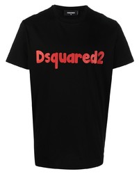 T-shirt à col rond imprimé noir DSQUARED2