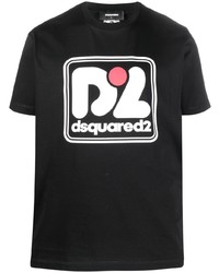 T-shirt à col rond imprimé noir DSQUARED2