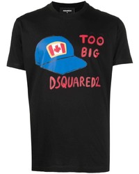 T-shirt à col rond imprimé noir DSQUARED2