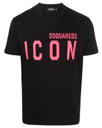 T-shirt à col rond imprimé noir DSQUARED2