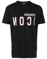 T-shirt à col rond imprimé noir DSQUARED2