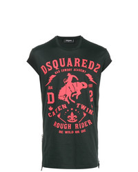 T-shirt à col rond imprimé noir DSQUARED2