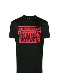 T-shirt à col rond imprimé noir DSQUARED2