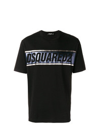 T-shirt à col rond imprimé noir DSQUARED2