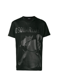 T-shirt à col rond imprimé noir DSQUARED2