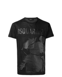 T-shirt à col rond imprimé noir DSQUARED2