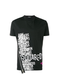 T-shirt à col rond imprimé noir DSQUARED2