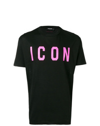 T-shirt à col rond imprimé noir DSQUARED2