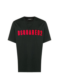 T-shirt à col rond imprimé noir DSQUARED2