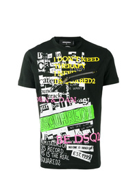 T-shirt à col rond imprimé noir DSQUARED2