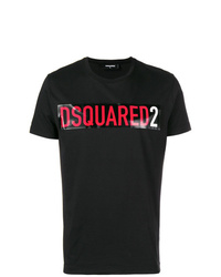 T-shirt à col rond imprimé noir DSQUARED2